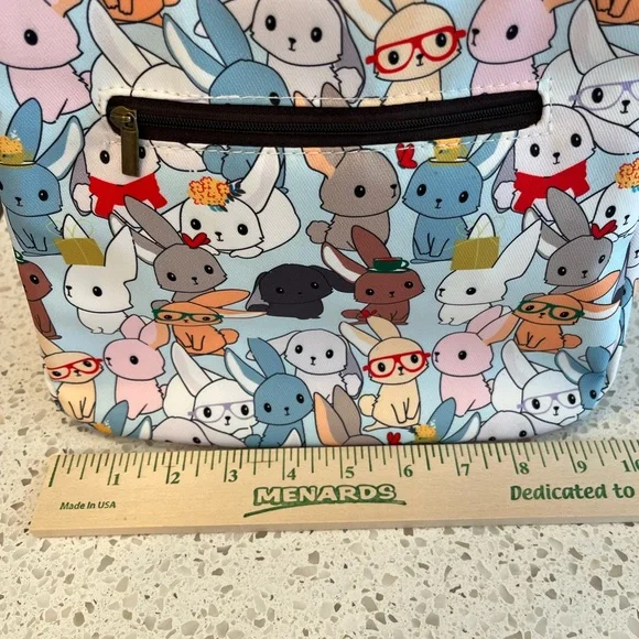 Colorful Bunny Rabbit Print Tote/ Lunch Tote - Picture 6 of 7
